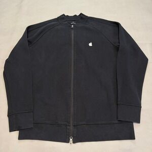 Apple Genuis Worker Employee Uniform Zip‎ Jacket Men Black Sweatshirt-L-6104